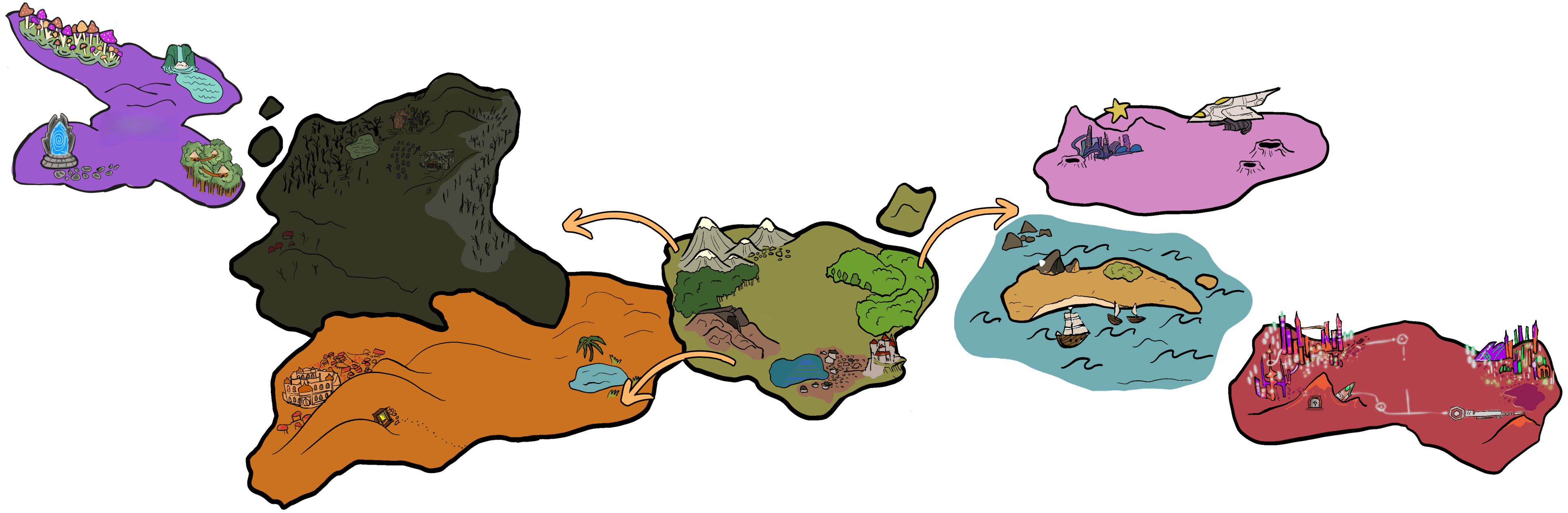 Open Worlds Regions Map